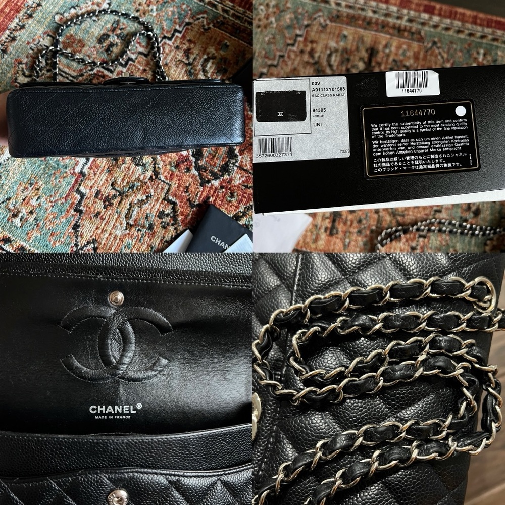 Chanel Classic Medium Black Caviar Double Flap Bag - Picture 11 of 12